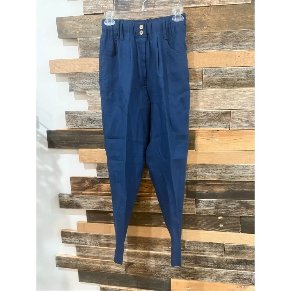 NotPerfectLinen new Doolin in admiral blue linen boho relaxed pants size S/M